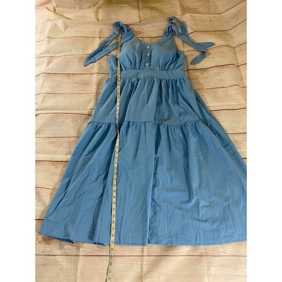 Belle Pogue Women's Blue Rockabilly Retro Fit And Flare Dress - XL - Picture 7 of 15